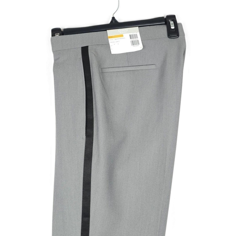 Alfani Mens Slim Fit Tuxedo Dress Pants 30x30 Grey Black Stretch AlfaTech NWT
